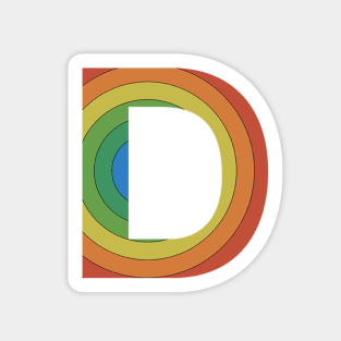 Retro Rainbow 'D' Sticker Sticker